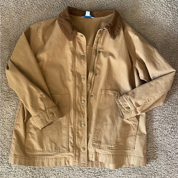 Old Navy Tan Chore Jacket with Corduroy Collar. Women’s XL. Lightly Worn. - Picture 6 of 9